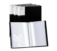 Cartelle portfolio nere da 4 pezzi con buste in plastica, 9x12 pollici, 30 tasche for la visualizzazione delle opere d'arte per Casa, Ufficio