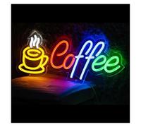 cartelli al neon personalizzati Coffee Insegna Al Neon Dimmerabile Luce LED Per Bar Party Club Camera Da Letto Negozio Decorazione Di Arte Della Parete Lampada Da Notte 44.96cmx19.56cm