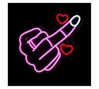 cartelli al neon personalizzati Gesto Del Dito Medio Insegna Al Neon LED Per Unghie Luce Per La Decorazione Della Parete Camera Da Letto Man Cave Home Bar Nai Shop Decor Party