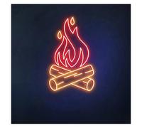cartelli al neon personalizzati Insegna Al Neon A Forma Di Fiamma, Alimentata Tramite USB, Luminosità Regolabile, Luci Al Neon Per Falò, Decorazioni Per La Casa Personalizzate(UN,30cmx65cm)