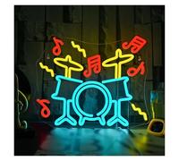 cartelli al neon personalizzati Insegna Al Neon A Tamburo Strumento USB Dimmerabile Per Musica Soggiorno Camera Da Letto Bar Festa Decorazione Per Amanti Delle Band Rock