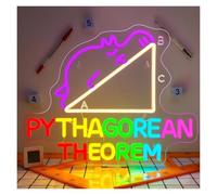 cartelli al neon personalizzati Insegna Al Neon "Pythagorean Theorem" | Luce LED Per Matematica Per Aula Studio, Biblioteca, Ufficio, Stanza Dei Bambini, Decorazione 45cmx36cm
