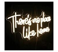 cartelli al neon personalizzati Insegna Al Neon There's No Place Like Home, Dimmer Con Alimentazione USB, Decorazione Da Parete Insegna Luminosa Al Neon A LED 24cmx42cm