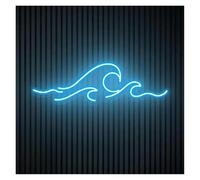 Cartelli al Neon Personalizzati Insegna Al Neon Wave Ocean LED Light Dimmerabile USB Powered Per Matrimonio Compleanno Camera Da Letto Mare Bar Club Decorazione Da Parete 42cmx15cm(Ice Blue)