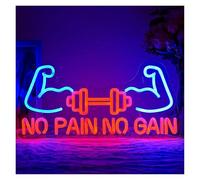 Cartelli al Neon Personalizzati Manubri Dimmerabili Con Insegna Al Neon No Pain No Gain Muscoli Luminosi A LED Per Competizioni Di Bodybuilding In Palestra, Club Fitness