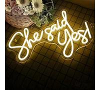 Cartelli al Neon Personalizzati She Said Yes Insegna Al Neon LED Per Camera Da Letto Soggiorno Bar Per Feste Hotel USB Decorazione Da Parete Per Matrimonio Compleanno 42cmx27cm