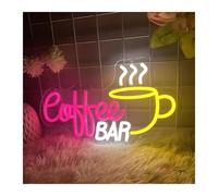 Cartelli al Neon Personalizzati Tazza Da Caffè Dimmerabile Alimentata Tramite USB Con Insegna Al Neon "Coffee Bar" Per La Decorazione Parete Di Feste Di Club Di Negozi Di Caffè 22.4cm×40cm(UN)