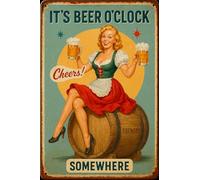Cartelli da bar vintage per birra, decorazione: è ora della birra da qualche parte - Cartelli da bar in metallo per pareti di bar di casa, divertenti cartelli da bar in latta retrò per decorazioni pe