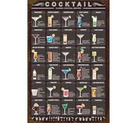Cartelli da cucina divertenti, poster con ricette di cocktail mixology, per pub, club, cucina, novità, cartello in latta, vintage, bar, caffetteria, decorazione da parete per la ca 8x12 pollici