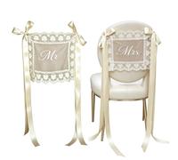 Cartelli da Sedia Mr E Mrs 2 Pezzi A Farfalla in Nastro Vintage Cuore