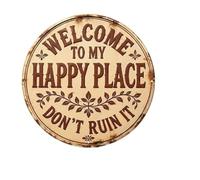 Cartelli Di Benvenuto Door Sign Round Vintage Welcome For Front For Spring Summer Fall All Seasons Holiday Housewarming Indoor Outdoor Porch(White)