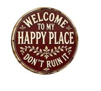 Cartelli Di Benvenuto Door Sign Round Vintage Welcome For Front For Spring Summer Fall All Seasons Holiday Housewarming Indoor Outdoor Porch(Red)