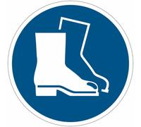 Cartelli di obbligo adesivi ISO 7010 "Calzature di sicurezza obbligatorie" M008