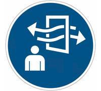 Cartelli di obbligo ISO 7010 "Aerare prima e durante l'accesso" - M056