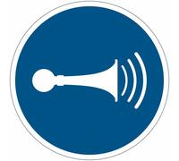 Cartelli di obbligo ISO 7010 "Obbligo di suonare il clacson" - M029