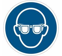 Cartelli di obbligo ISO 7010 "Occhiali protettivi obbligatori" M004
