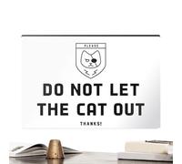 Cartelli Divertenti Gatto | Non Far Uscire Il Gatto Avviso Porta | Segno Divertente In Legno Senza Fori Per Soggiorno Camera Cucina Appartamento Casa Caffetteria