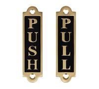 Cartelli for porte push and pull in ottone e nero 9,3x2,4 cm(A Pair)