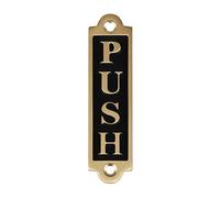 Cartelli for porte push and pull in ottone e nero 9,3x2,4 cm(Push)