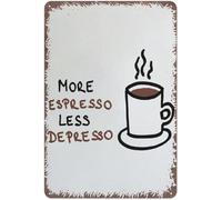 Cartelli in latta creativi "Più espresso, meno caffè espresso", divertenti cartelli in metallo, arte vintage, decorazioni murali, casa, giardino, caffè, uffici, negozi, bar, club, targhe regalo, cart