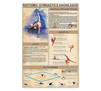 Cartelli in metallo con informazioni sulla ginnastica ritmica, poster con guida alla base per ginnasti, decorazioni da parete per la sala prove di ginnastica, targhe educative per la sala club di c