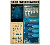 Cartelli in metallo con informazioni sulle immersioni subacquee, poster di lettura, targhe con guida per subacquei, regali, decorazioni murali per la casa, stanza da spiaggia, 12x16 pollici