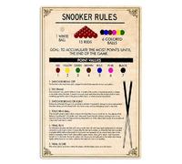 Cartelli in metallo con la scritta Snooker, regole dello Snooker, poster retrò, sala da biliardo, decorazioni da parete per l'insegnamento del biliardo, guida per principianti allo Snooker, targhe da