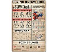Cartelli in metallo con scritta "Conoscenza della boxe", regole e regolamenti della boxe, ufficio, camera da letto, grotta, scuola, bagno, soggiorno, garage, bar, cucina, arredamento per la casa, 8x1