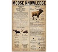 Cartelli in metallo con scritta "Moose Tin" in stile vintage, anatomia di un poster, decorazione da parete per la casa, opera d'arte stampata, soggiorno, camera da letto, 8x6 pollici