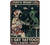 Cartelli in metallo con tatuaggi, mi faccio tatuaggi e so cose, decorazioni retrò per tatuaggi, cartelli in metallo, fatti tatuaggi, decorazioni murali per ufficio, cartelli in met 8x12 pollici