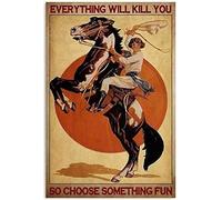 Cartelli in metallo da cowboy: tutto ti ucciderà, quindi scegli qualcosa di divertente. Cartelli in latta da cowboy. Arredamento per la casa. Decorazioni per la stanza. Poster e stampe da cowboy, 12