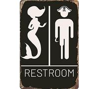 Cartelli in metallo divertenti con pirati e sirene, decorazione per la casa, 1 pezzo, 12×8 pollici, per casa, bagno, giardino, toilette, camera da letto, bar, caffetteria, decorazione da parete in fer