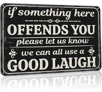 Cartelli in metallo per decorazioni da caverna per uomini, divertenti, sarcastici, vintage, adatti per la casa, con 4 fori per appenderli facilmente. Se qualcosa qui ti offende, faccelo sapere, poss