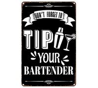 Cartelli in metallo vintage con cocktail, non dimenticare di dare la mancia al , poster divertenti, bar, taverna, cucina, sala da pranzo, soggiorno, club, bagno, casa, arte, decorazione murale, 8x12