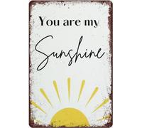 Cartelli in metallo vintage divertenti "You Are My Sunshine", citazione positiva, poster retrò, arte murale, targa in latta, decorazione da parete per casa, cucina, soggiorno, bar, caffetteria, regalo