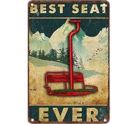 Cartelli in metallo vintage "Skiations, amante dello sci, sciare, il posto migliore di sempre", cartello in metallo rustico, stile fattoria, stile shabby, decorazione da parete per casa, bagno, cam