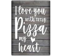 Cartelli in metallo vintage "Ti amo con ogni pizza", divertenti insegne retrò per garage, caverna per uomini, porta d'ingresso, interni ed esterni, ufficio, garage, bar, caffetteria, decorazione da p