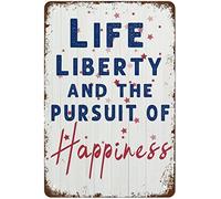 Cartelli Life Freedom And Pursuit Of Happiness Targa In Metallo Divertente Addobbi Per Camera Da Letto Ompleanno Garage Pub S