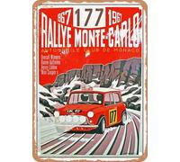 cartelli metallici 1967 Rallye Monte Carlo Mini Cooper vintage targhe