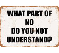 cartelli metallici WHAT PART OF NO DON'T YOU UNDERSTAND? - Vintage Look vintage targhe
