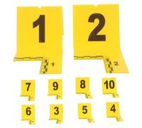 Cartelli Numerati Gialli Scala, 10 Pezzi, Plastico | Numeri Chiari e Leggibili, Grandi Targhette per Foto, Accessorio per Scenografie Halloween e Tavoli