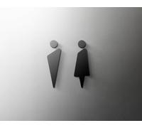 Cartelli per bagni uomo/donna, Cartelli for WC maschili e femminili, dimensioni multiple, multicolori(6,25x16cm Gold)