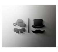 Cartelli per bagni uomo/donna, Targa for WC for porta del bagno Multicolor, dimensioni multiple(11,Grey 25x16cm)