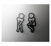 Cartelli per bagni uomo/donna, Targa for WC for porta del bagno Multicolor, dimensioni multiple(15,Black 18x11cm)