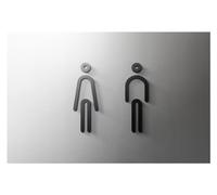 Cartelli per bagni uomo/donna, Targa for WC for porta del bagno Multicolor, dimensioni multiple(6,Grey 25x16cm)