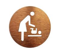 Cartelli per bagni uomo/donna, Targa WC unisex Pannello composito in alluminio Oro Argento 3 dimensioni(Nursery,14x14cm)