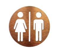 Cartelli per bagni uomo/donna, Targa WC unisex Pannello composito in alluminio Oro Argento 3 dimensioni(Gold,14x14cm)