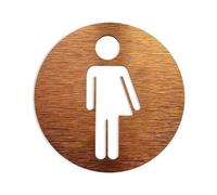 Cartelli per bagni uomo/donna, Targa WC unisex Pannello composito in alluminio Oro Argento 3 dimensioni(Gold 2,20x20cm)