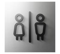 Cartelli per bagni uomo/donna, Targhetta for WC unisex Targa a freccia 3D autoadesiva for porta da parete Multicolor Larghezza 18-25 cm(2,Width 20cm)