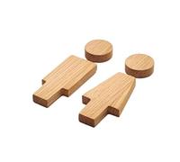 Cartelli per bagni uomo/donna, Targhetta WC Legno Autoadesiva Multicolor 16,8x4,7x1cm Confezione Da 2(Color2)